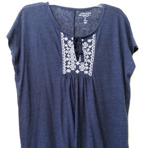 GAP Linen Blend Tunic Top - Size L. Navy. New